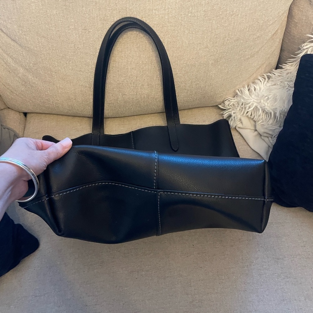 Coach Black Pebbled Leather Tote with Gold Accent - Picture 7 of 7